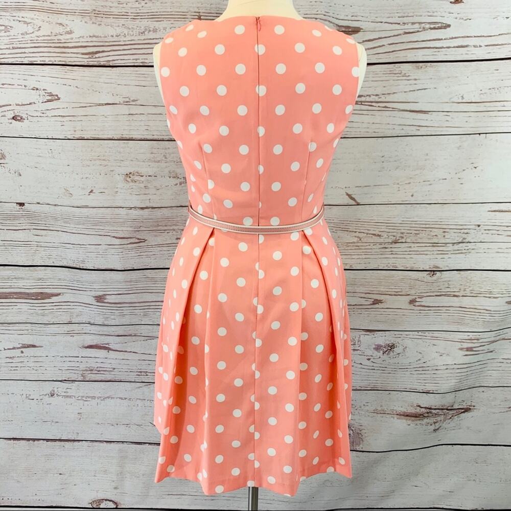 Madison Leigh peach and white dot with belt dress - Picture 8 of 12